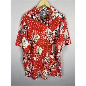 Retro Rifle Raising AZ Hawaiian Shirt Red Floral Stretch Men’s 2XL/3XL Fit